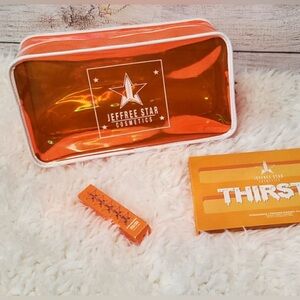 RARE Jeffree Star Cosmetics Thirsty Orange Translucent Orange Makeup Bag